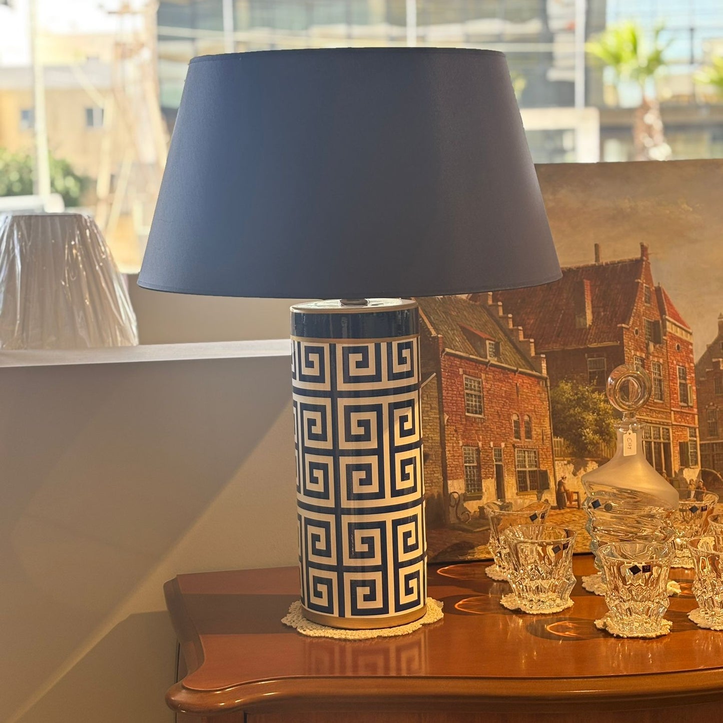 White & Blue Lampshade