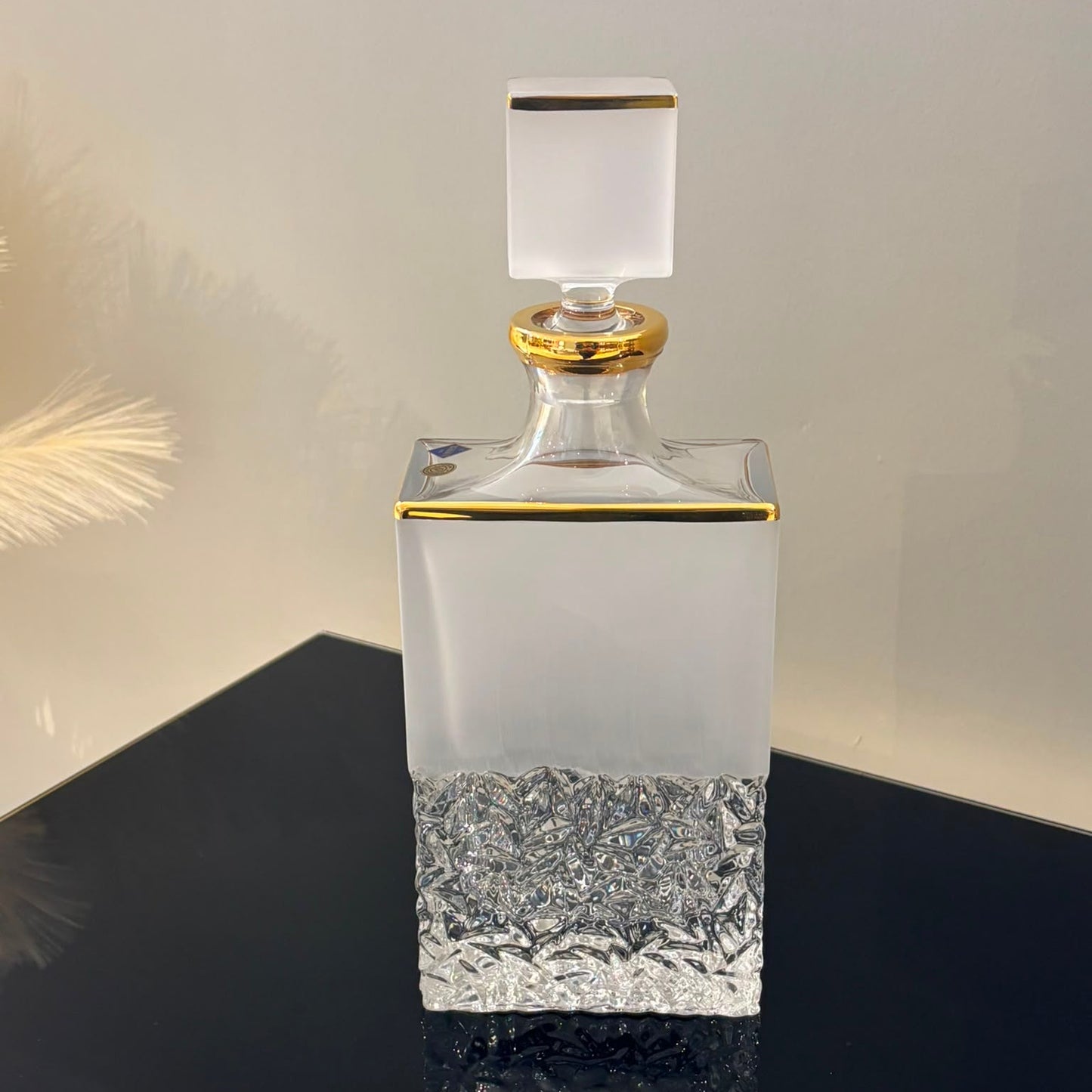 Nicolette Decanter With Gold And Sprayed Mat