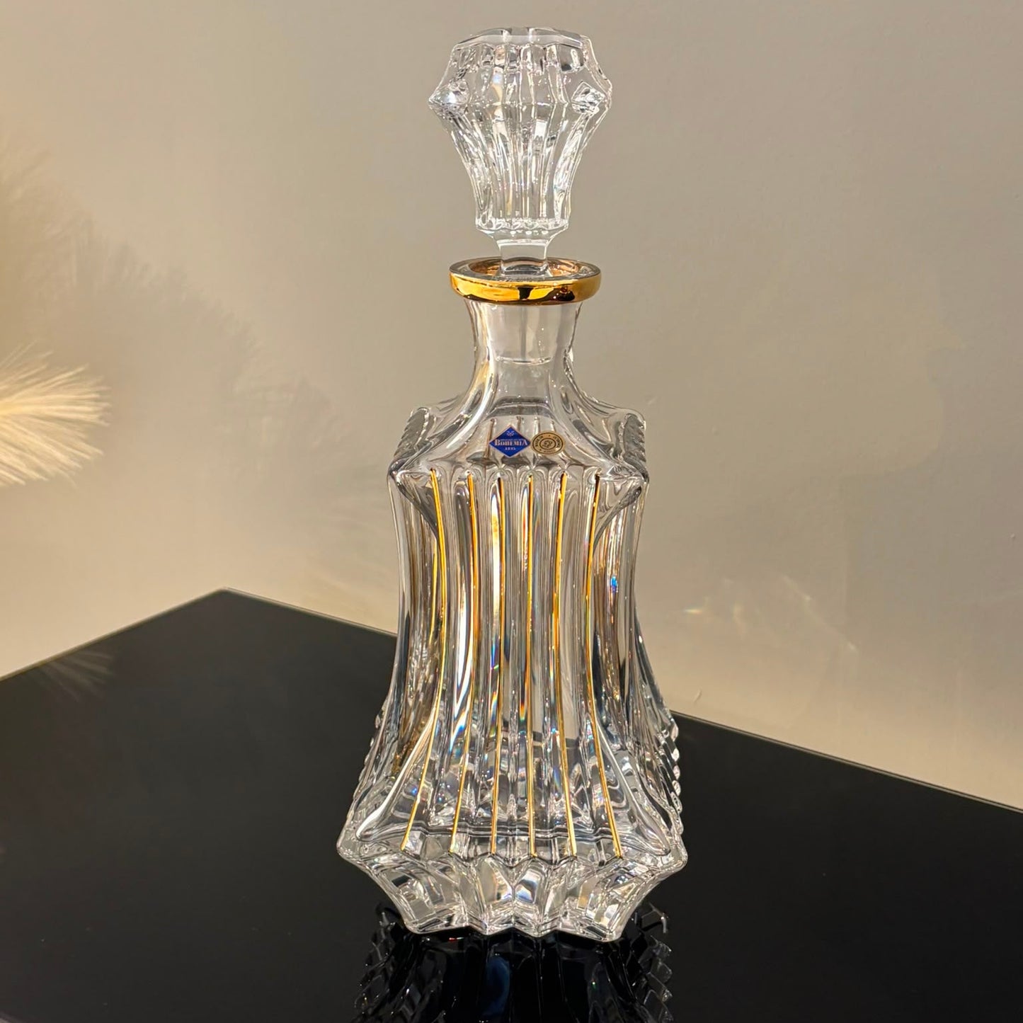 Prague Decanter With Golden Lines