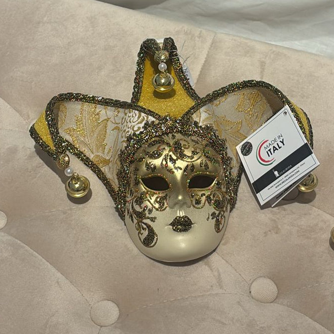 Venetian Mask Jolly Con Volto In Ceramica Medio