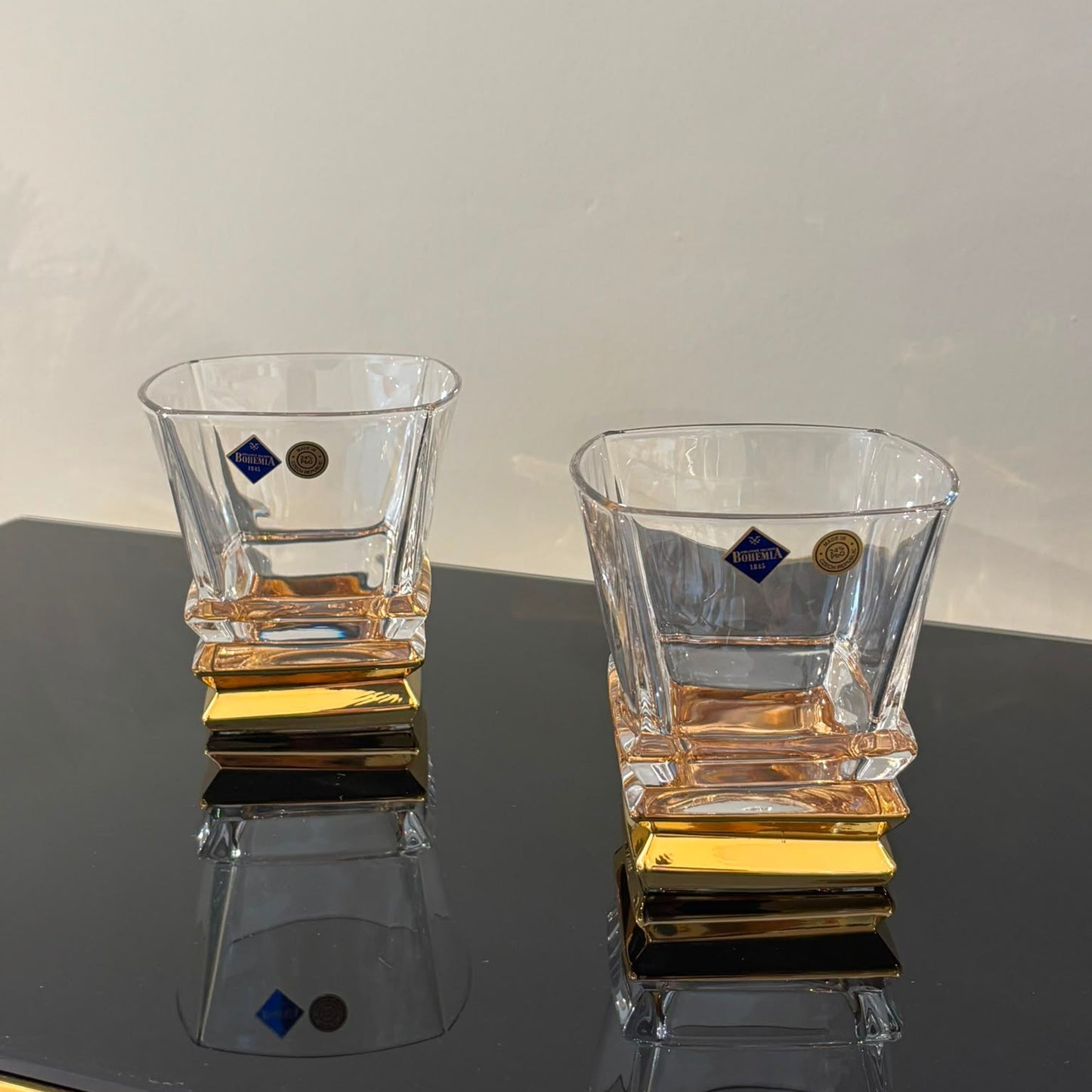 Set Of 6 Rocky Whisky Glasses Gold