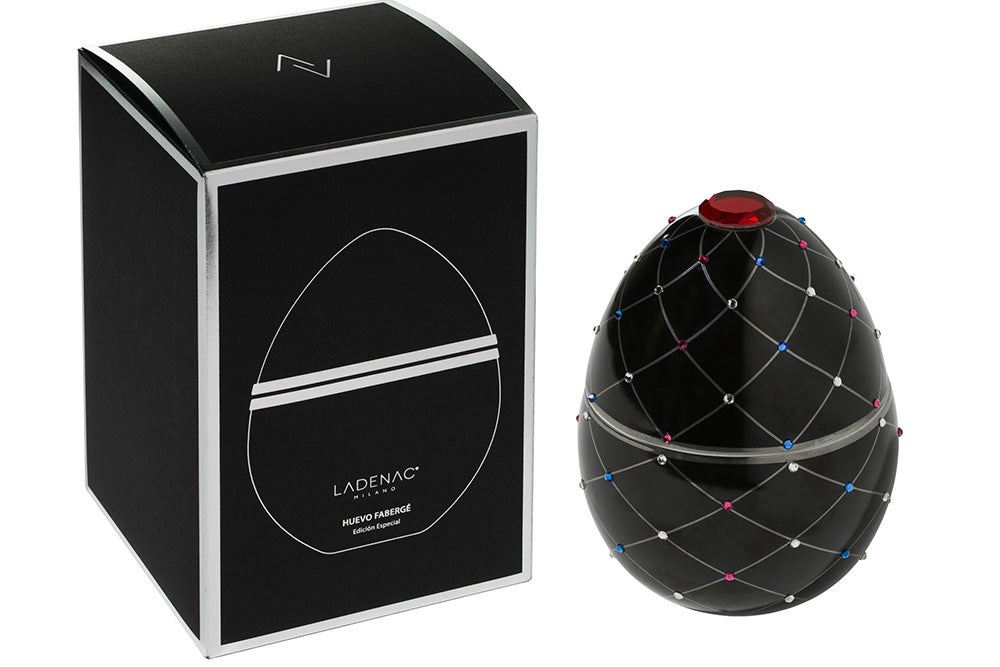 Large Black Silver Strip Candle