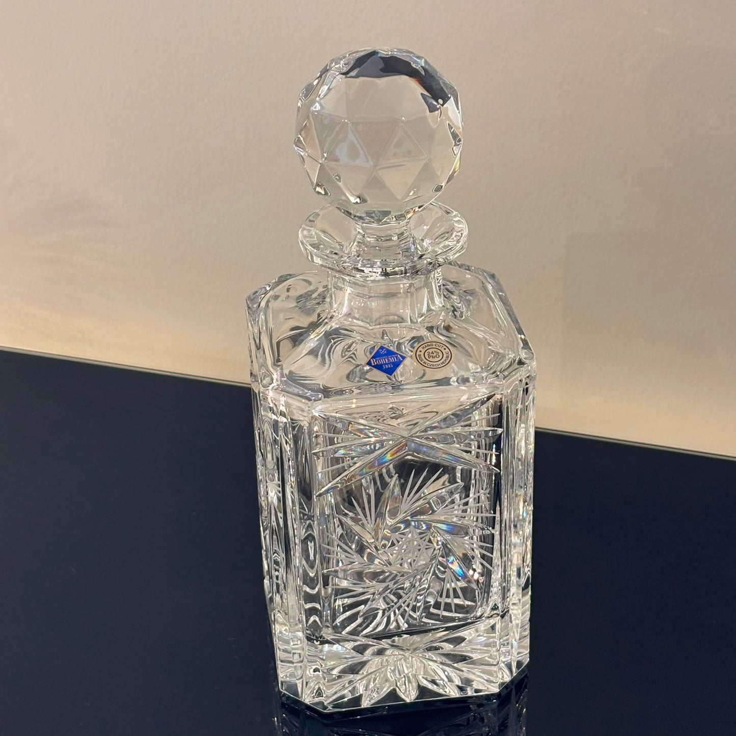 Square Bottle With Pinwheel Cut