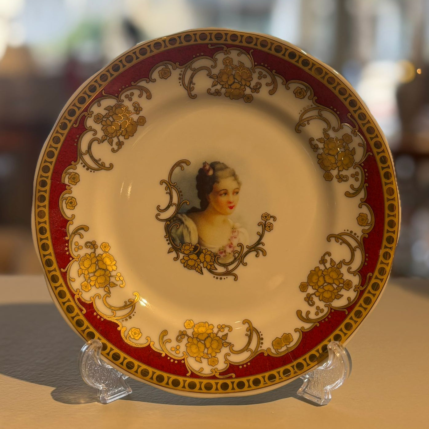 Limoges Porcelain Red Plate