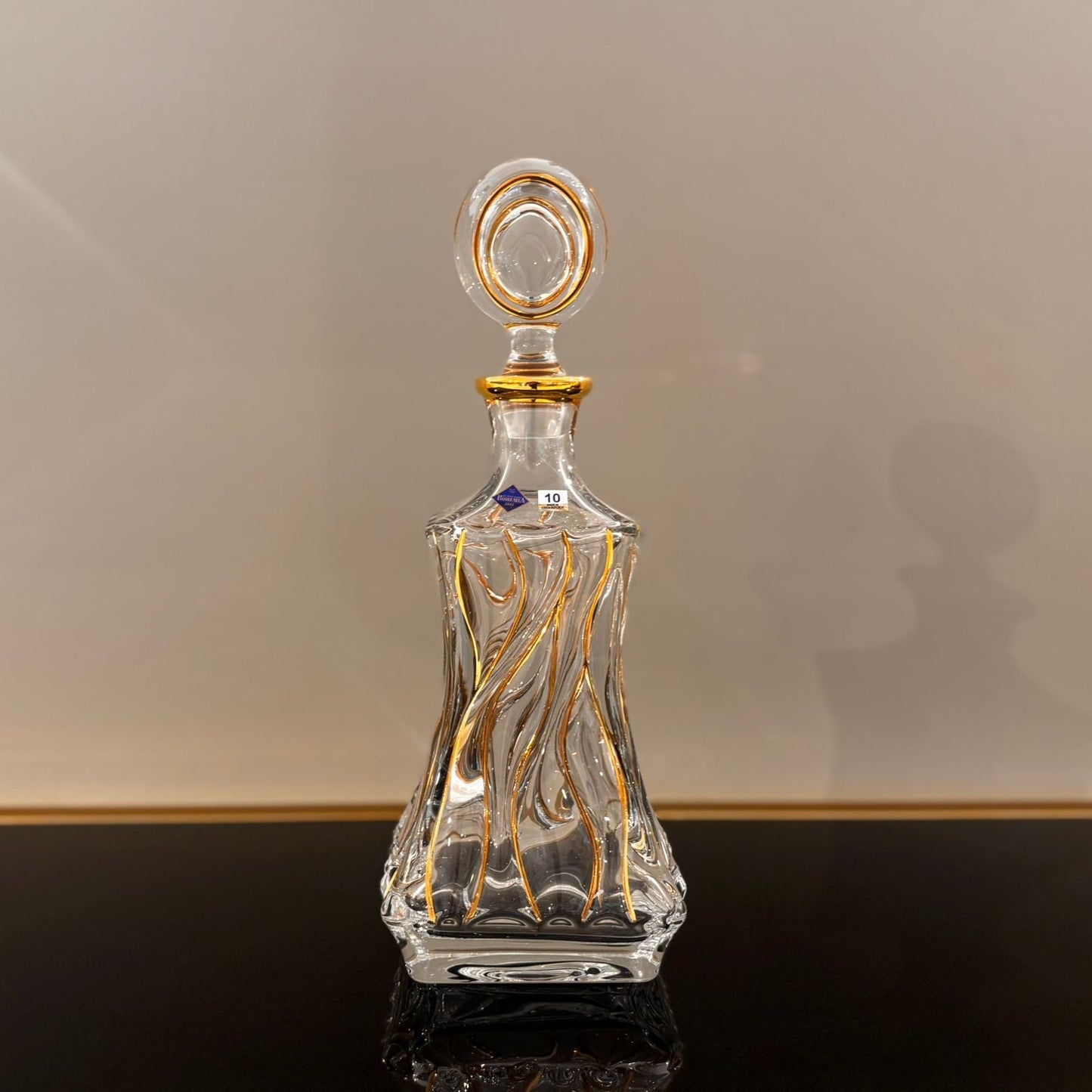 Bamboo Decanter With Gold Lines
