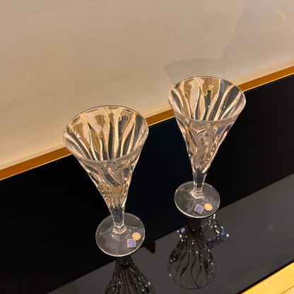 Set of 6 Bamboo Wine Glasses With Gold Lines
