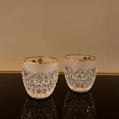 Set of 6 Chelsey Whisky Glasses With Gold & Mat