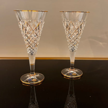 Set of 6 Chelsey Wine With Gold Web