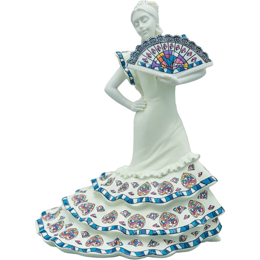 Sevillana With Fan-White