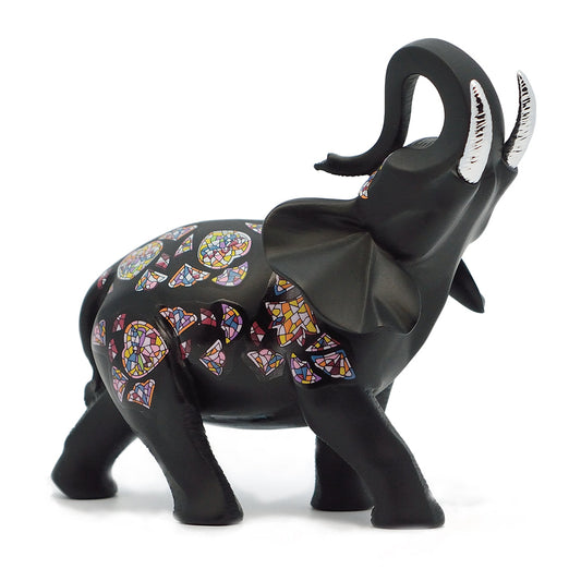 Elephant Black Décor (Silver Tusks)