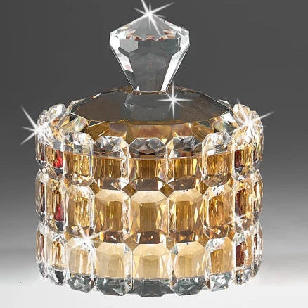 Decorative Amber Crystal Jewellery Box