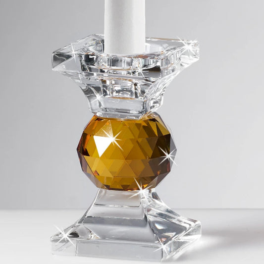 Amber Crystal Candle Holder