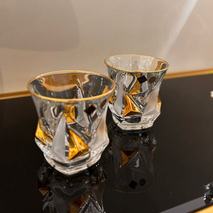 Set of 6 Princess Whisky Glasses With Gold & Fond