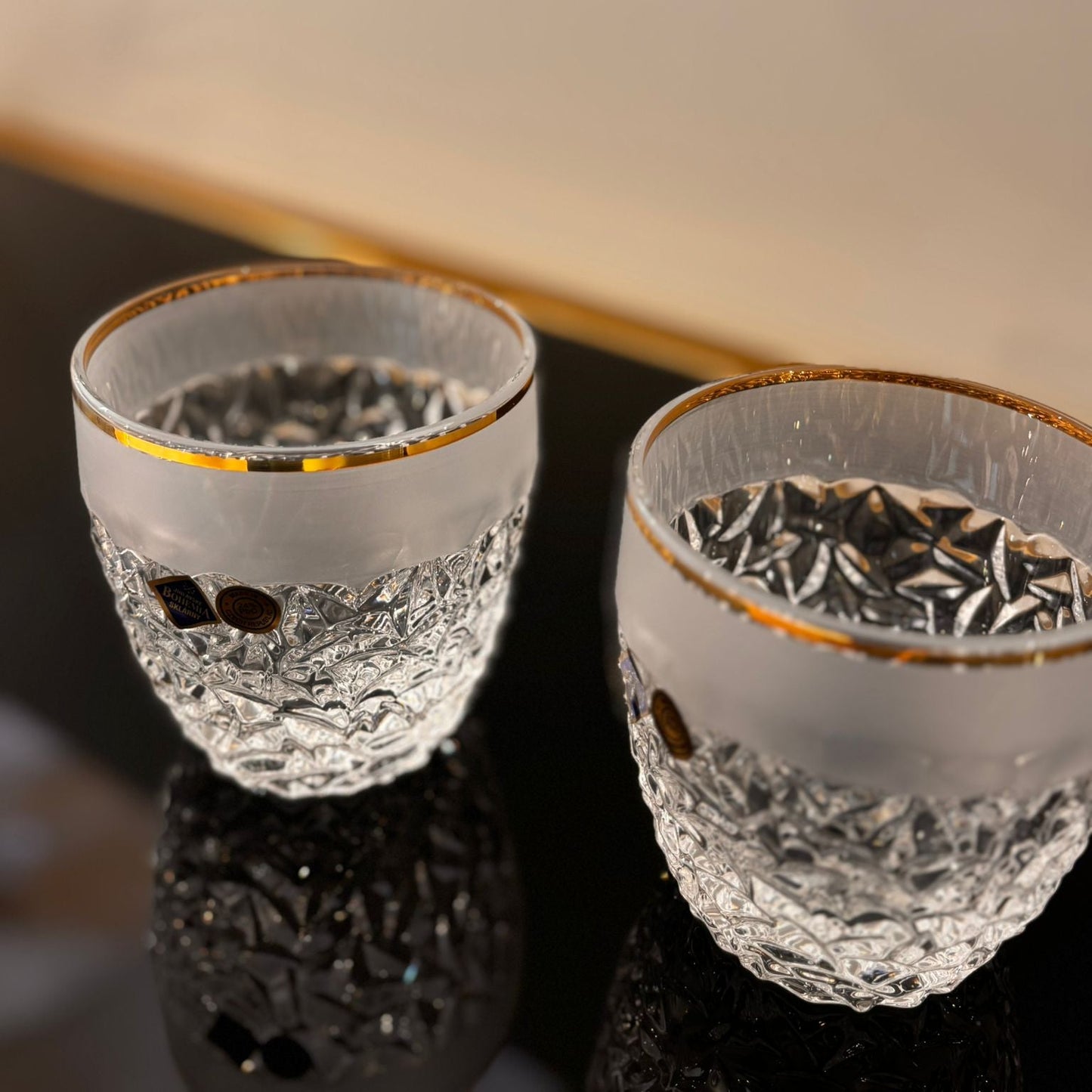 Nicolette Whisky Glasses With Gold & Mat
