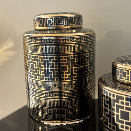 Black & Gold Ginger Jar