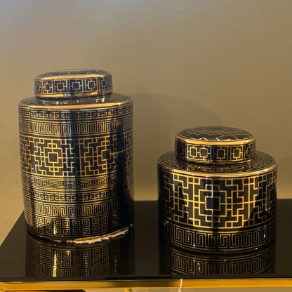 Black & Gold Ginger Jar