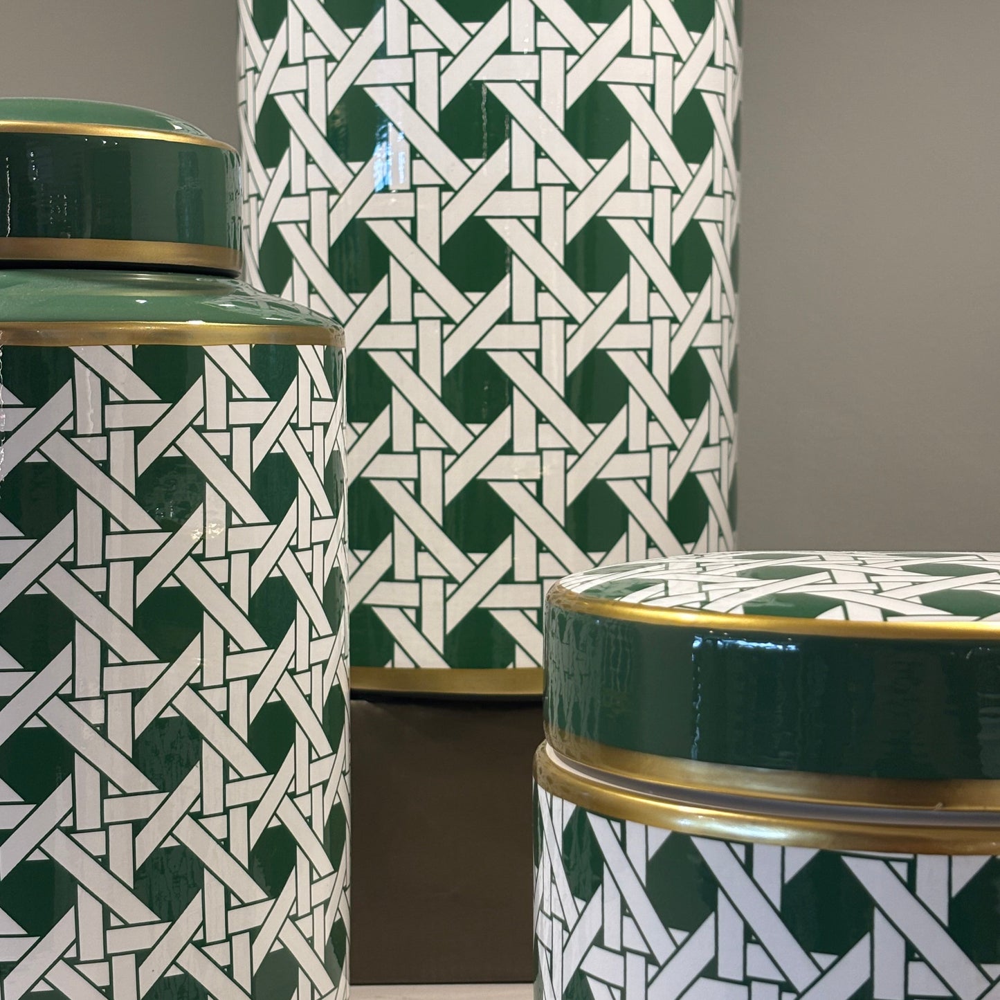Green & White Jar