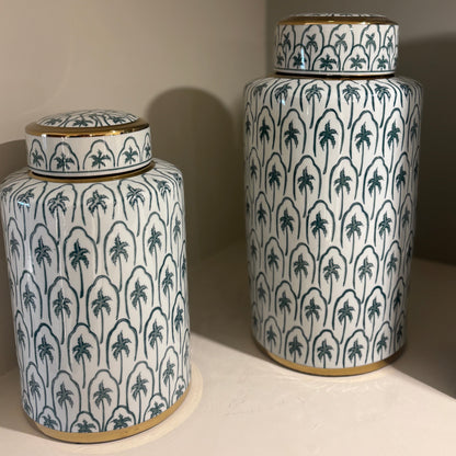 White & Green Jar