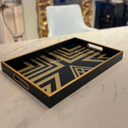 Black & Gold Rectangular Tray