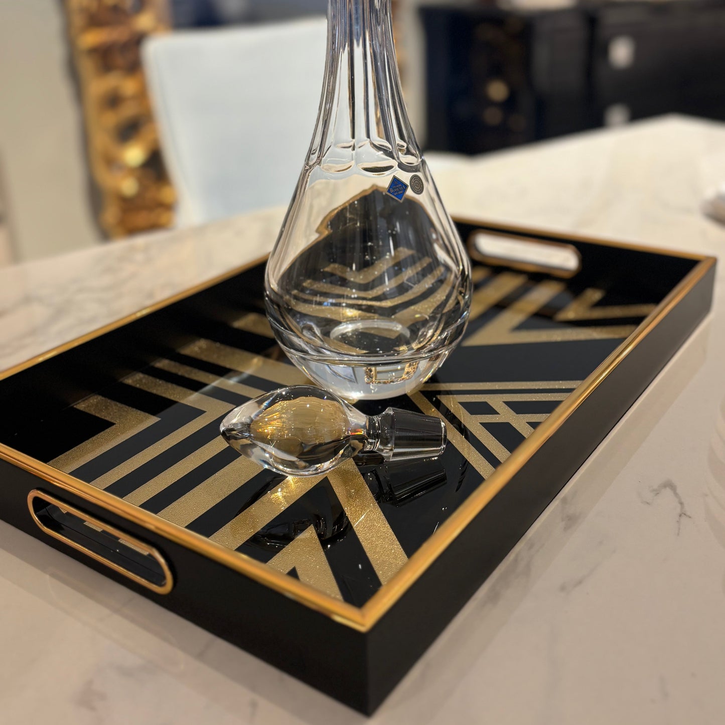 Black & Gold Rectangular Tray