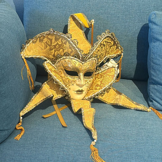 Venetian Mask Casanova Brillantini Con Colletto
