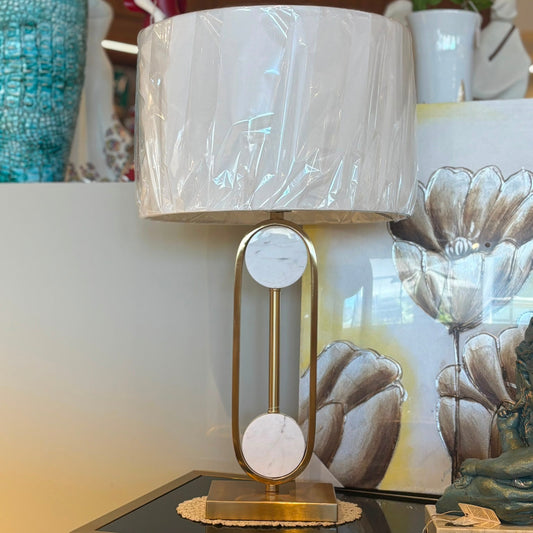 Brushed Gold And Marble Table Lamp