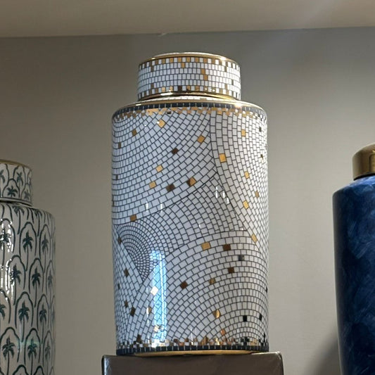 White & Gold Ginger Jar