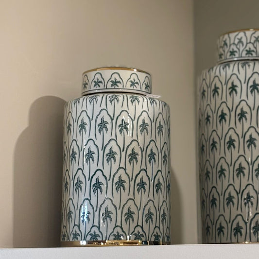 White & Green Jar