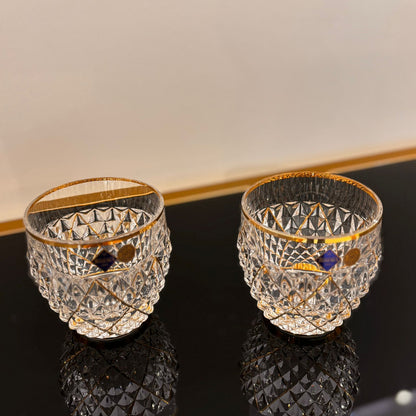 Set of 6 Chelsey Whisky Glasses With Gold Web