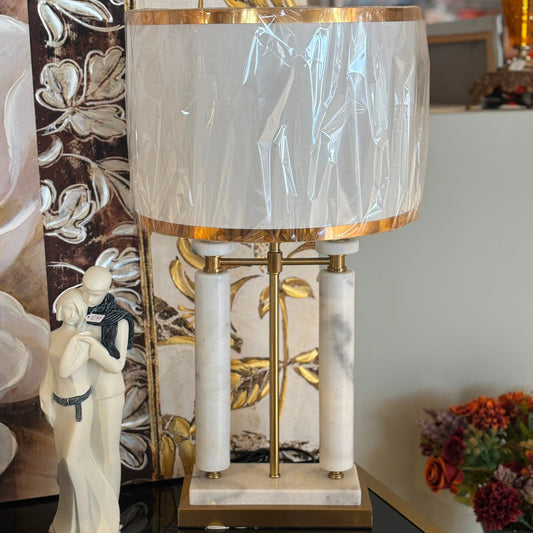 Brushed Gold And Marble Table Lamp