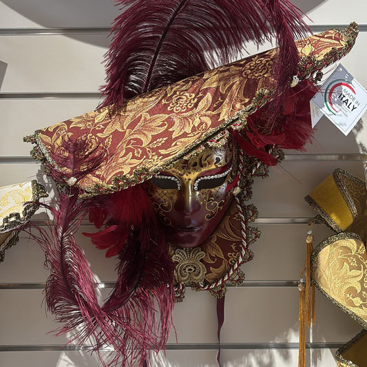 Venetian Mask Dama Cappello Lusso Con Colletto E Swarovski