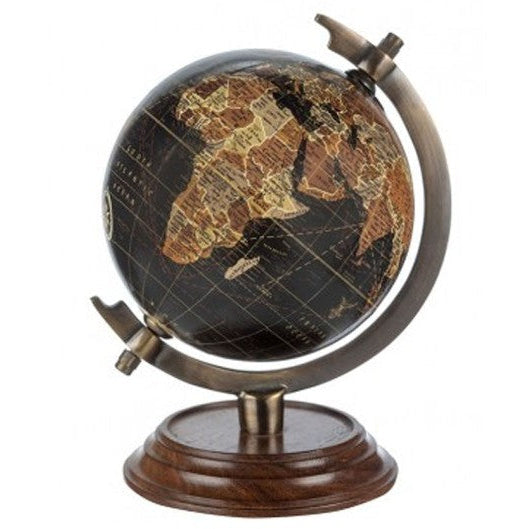 Small Wooden World Globe - Night Black
