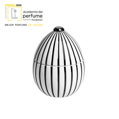 White Egg Black Line Candle