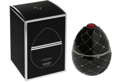 Large Black Silver Strip Candle